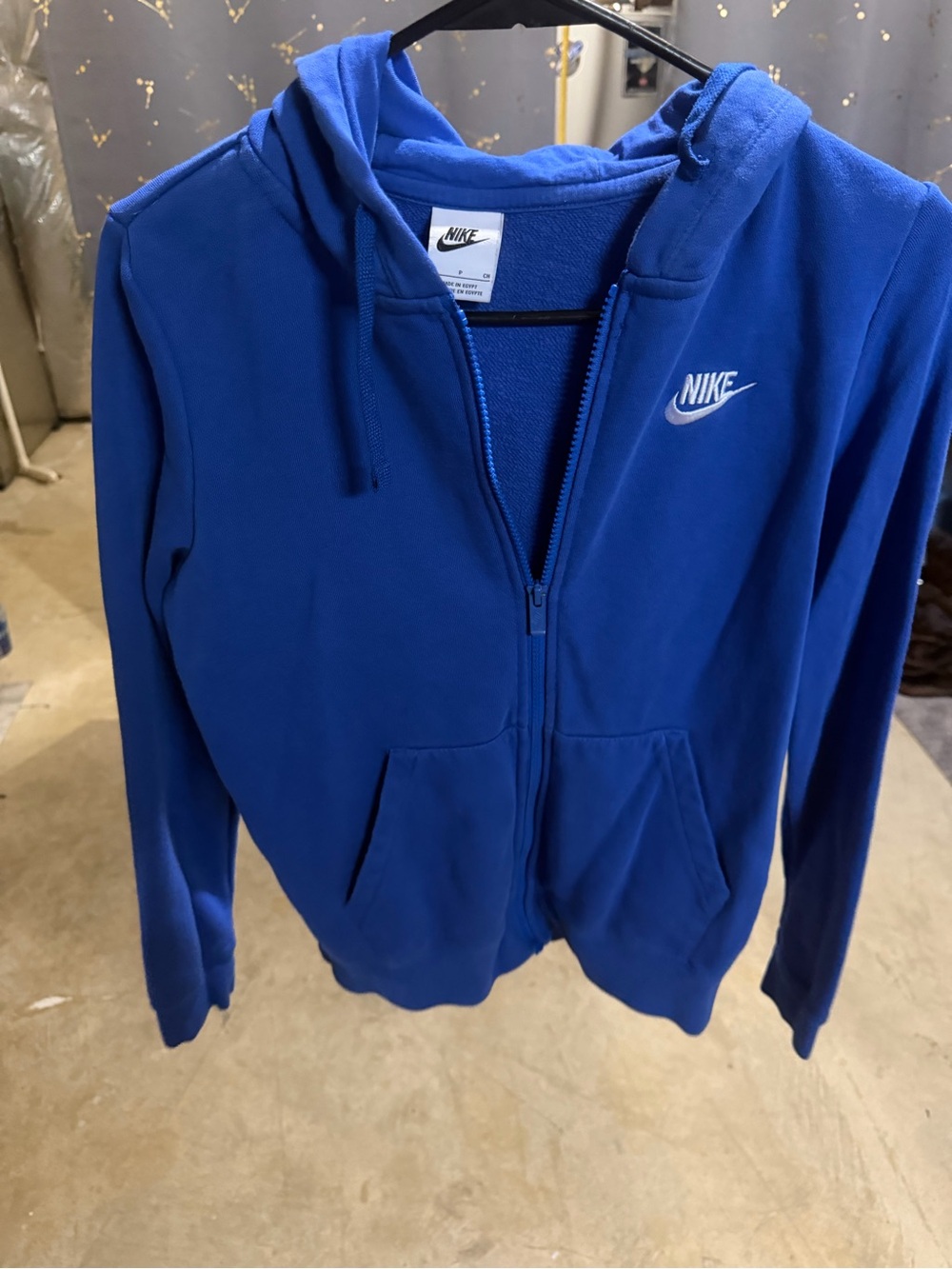 Nike Blue Full‑Zip women Hoodie with Pouch Pockets